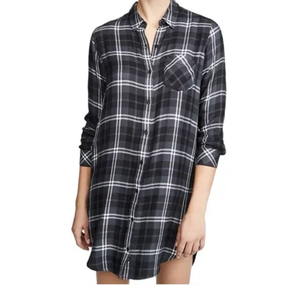 Rails Bianca Plaid Shirt Dress Window Pane size Small